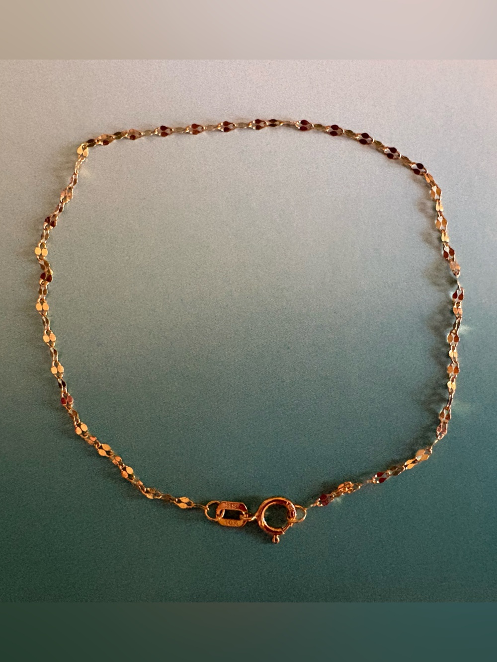 10K Solid Gold Mirror Bracelet 7”